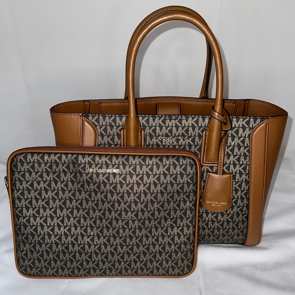 NEW- Michael Kors Kali Medium Satchel with iPad Case Tote Shoulder Bag - Picture 1 of 5